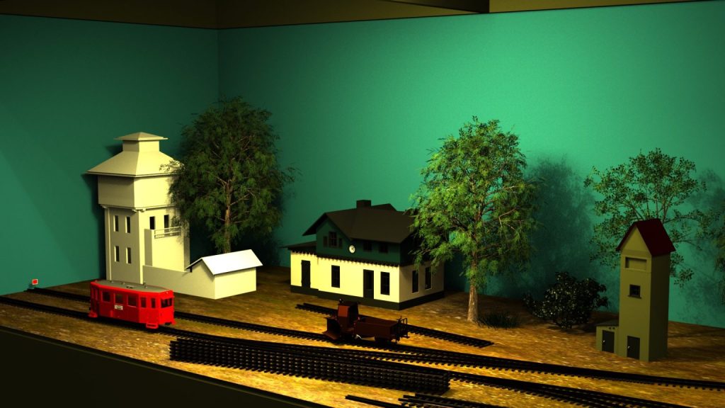 H0 Bahnhof "Irgendwo" - Baukasten SVG-Rohbau, Tueren, Fenster